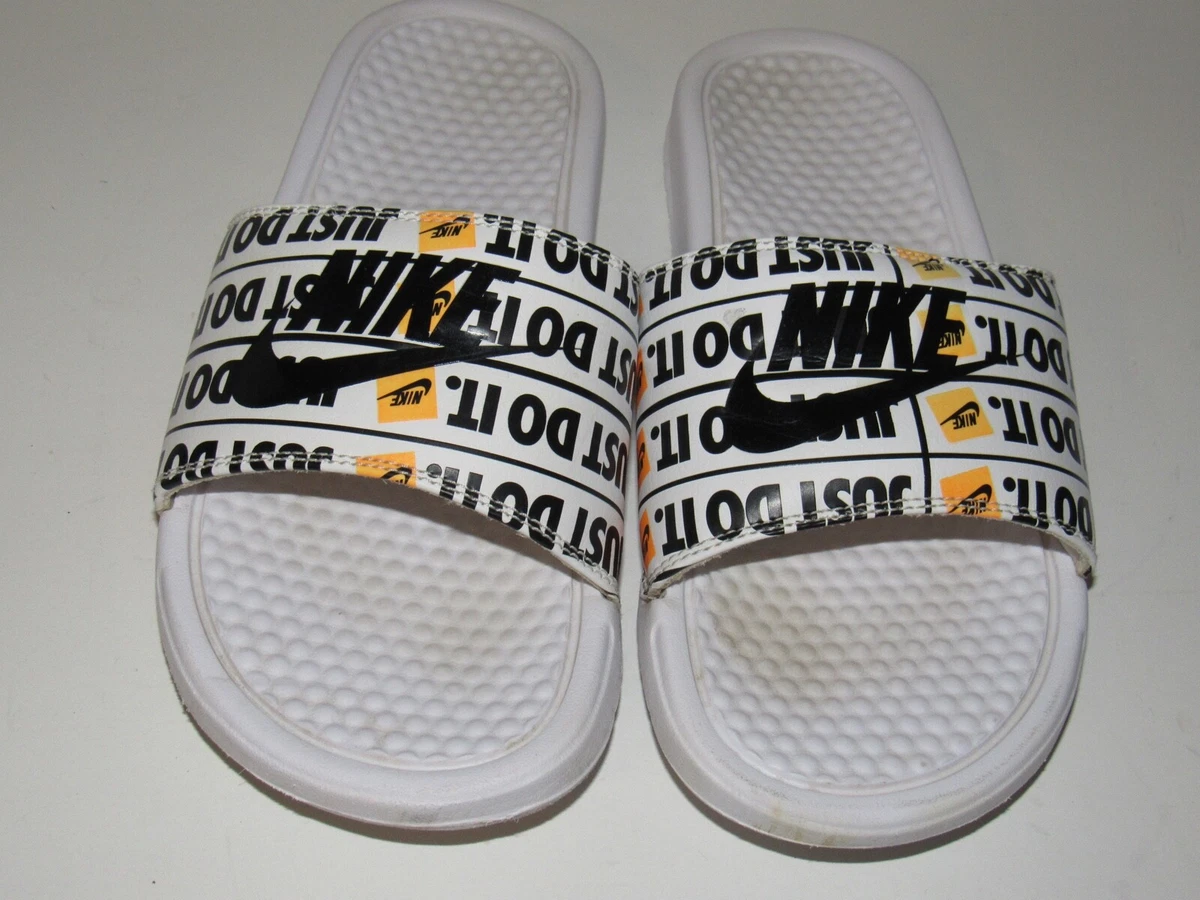 White nike just sales do it slides