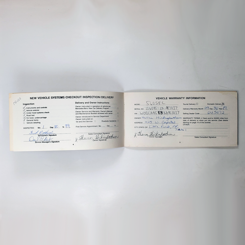 VTG Mercedes-Benz Owner's Service and Warranty Information 1989 Booklet Manual - Bild 7 von 7