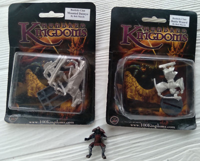 (3) HUNDRED KINGDOMS RPG METAL FIGURES NOS SEALED BUSHIDO BATTLE WIZARD DAIMYO