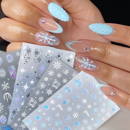 FRCOLOR Weihnachts Nail Art Folien Aufkleber - Schneeflocken, Für Maniküre, Nageldesign