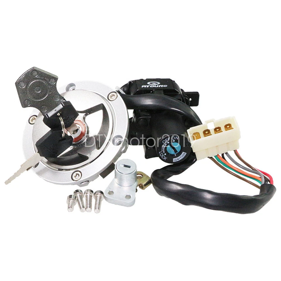 Ignition Switch Fuel Gas Cap Seat Lock For Kawasaki Ninja 250R 2008-2012 2010 - Image 2 of 4