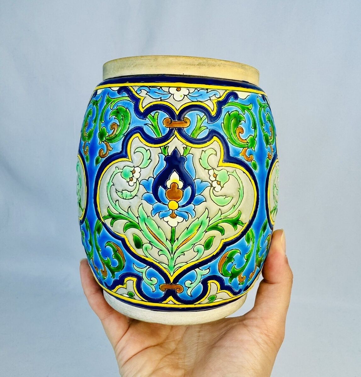 Jules Vieillard Bordeaux France Antique Glazed Ceramic Vase Jules Vieillard Bordeaux France Antique Glazed Ceramic Vase