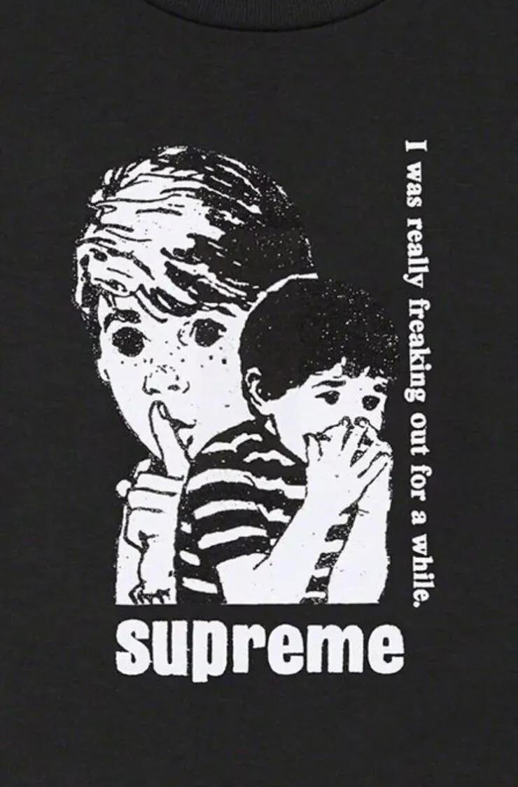 Tee shirt Supreme Trippin' / Freaking Out, noir taille L NEUF DSWT, chemise Supreme