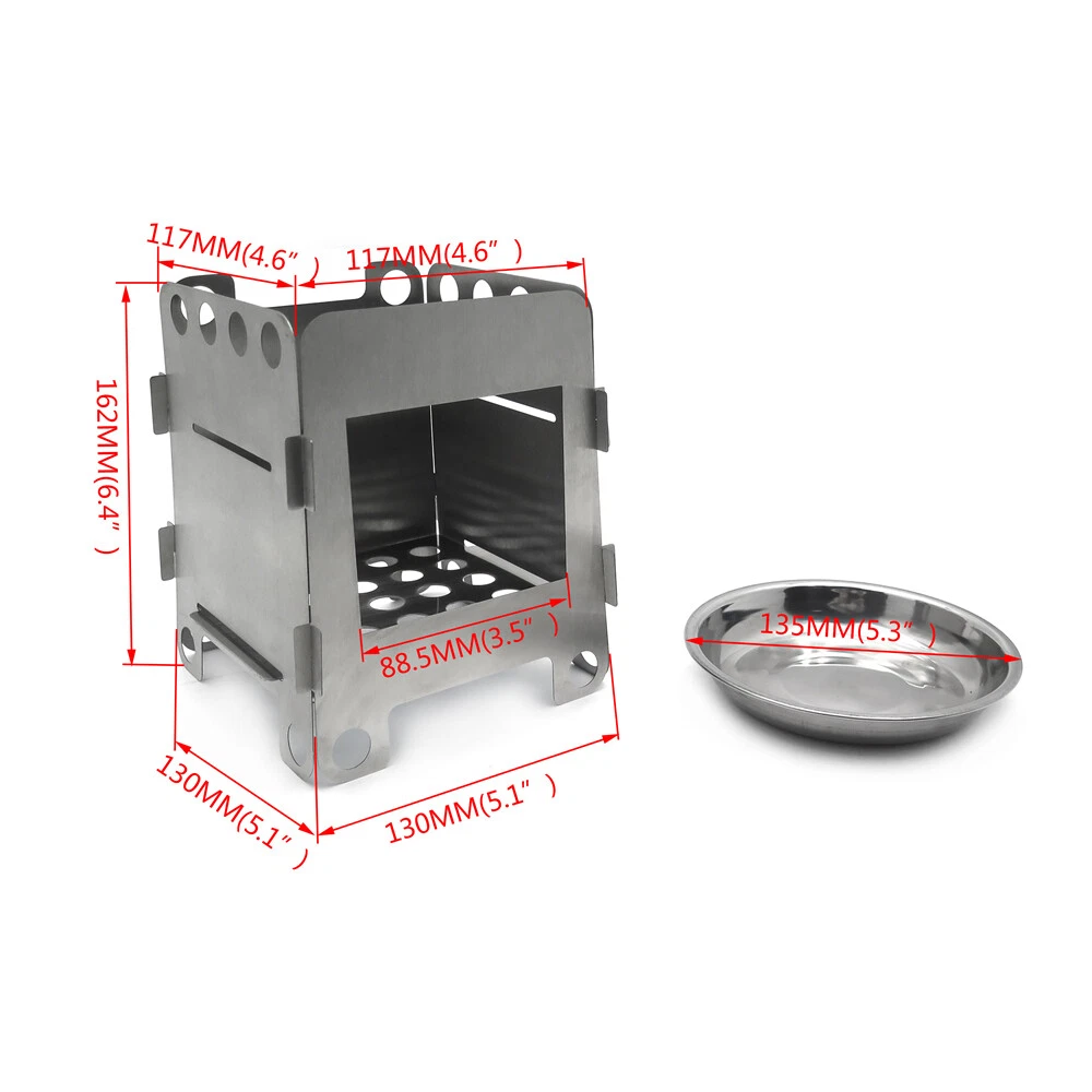 Portable Camping Wood Stove Backpacking Folding Lightweight Pocket Stove |  eBay