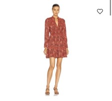 Ulla Johnson Liv Poppy Floral Dress Split V-neck Mini Dress size 4