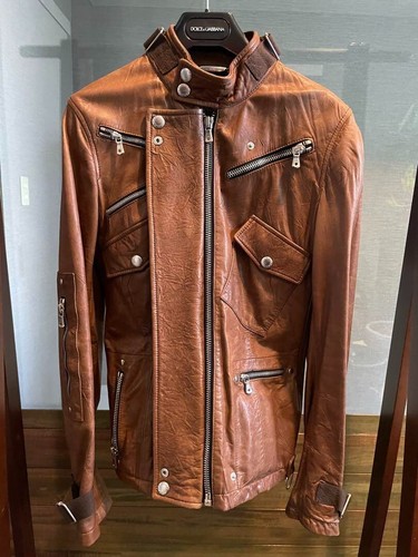 Vintage DOLCE&GABBANA Leather Jacket Brown Sheepskin Men's From Japan Size 38 - Picture 2 of 10