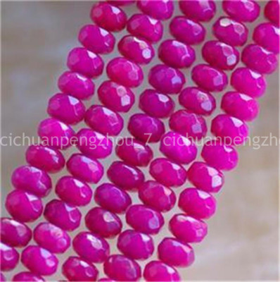Faceted 5x8mm Natural Rose Jade Gemstone Abacus Rondelle Loose Beads 15'' Strand
