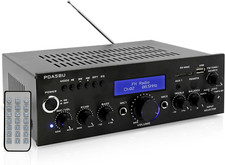 Wireless Bluetooth Power Amplifier - 200 Watt Audio Stereo Receiver W/ USB Port,