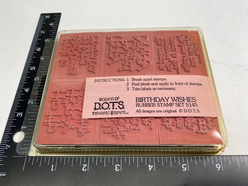 Estampillas de deseos de cumpleaños montadas en espuma de colección PUNTOS nuevas S145 conjunto dichos palabras de regalo Foto 2 de 2