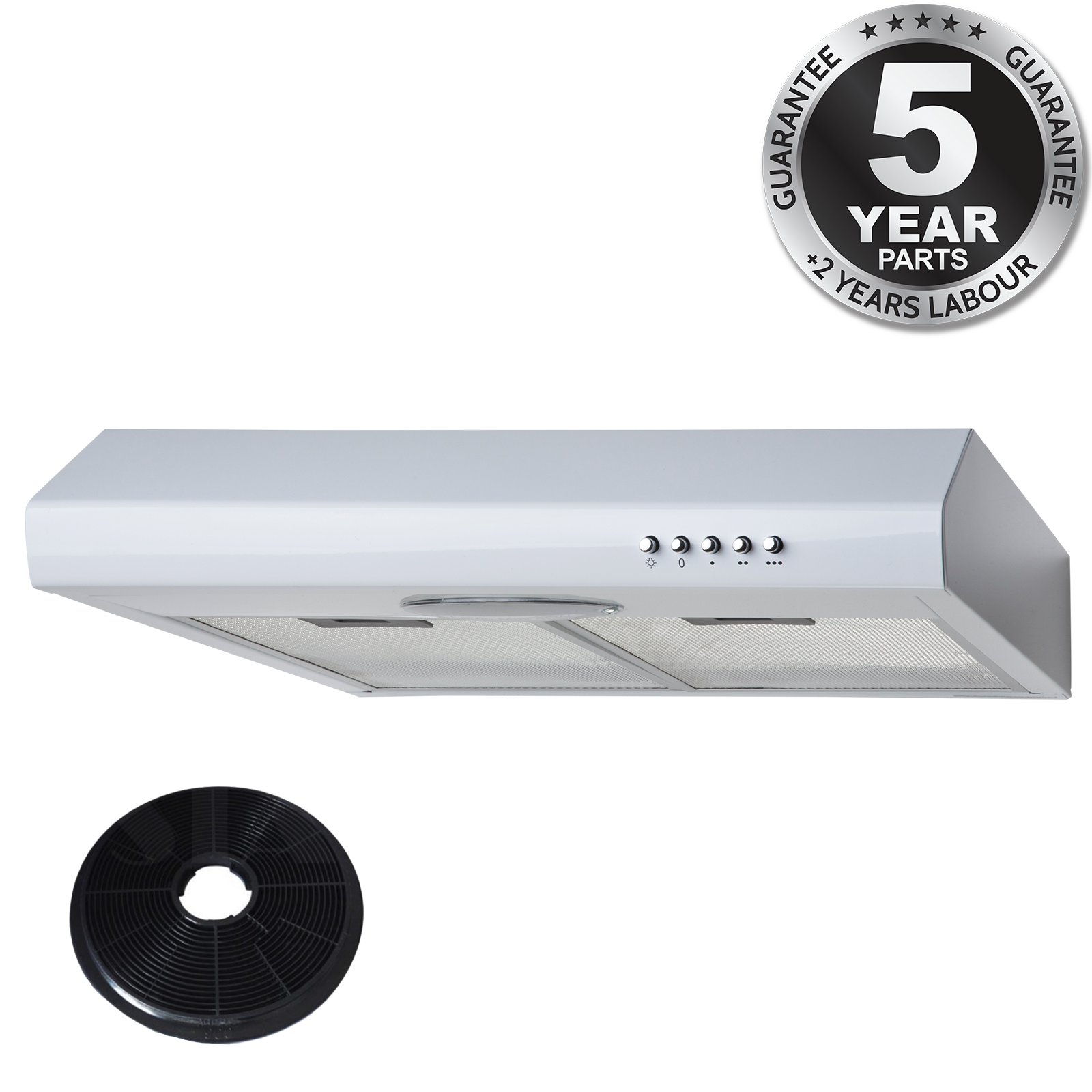 SIA STE50WH 50cm White Slimline Visor Cooker Hood Kitchen Extractor Fan ...