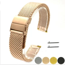 20mm 22mm Milanese Mesh Watch Band,Stainless Steel Hang Buckle Clasp Watch Strap