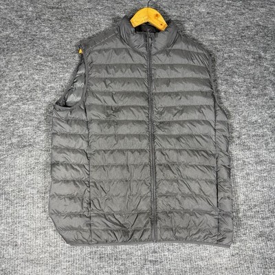 Uniqlo Ultra Light Down Vest Mens Large Gray Packable Puffer Lightweight Jacket
