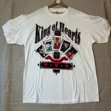 Vintage Elvis Presley King Of Hearts Viva Las Vegas Mens XXL T-shirt Made in USA
