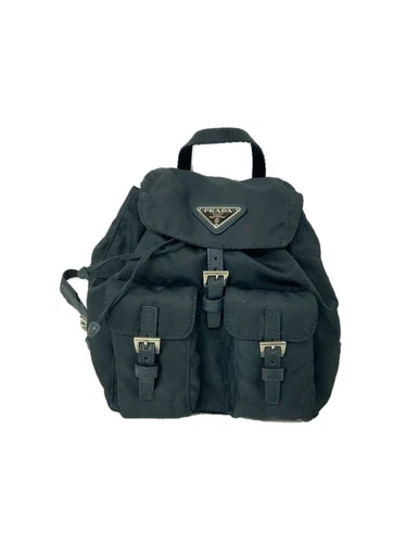 PRADA sac à dos sac à dos nylon noir RE occasion