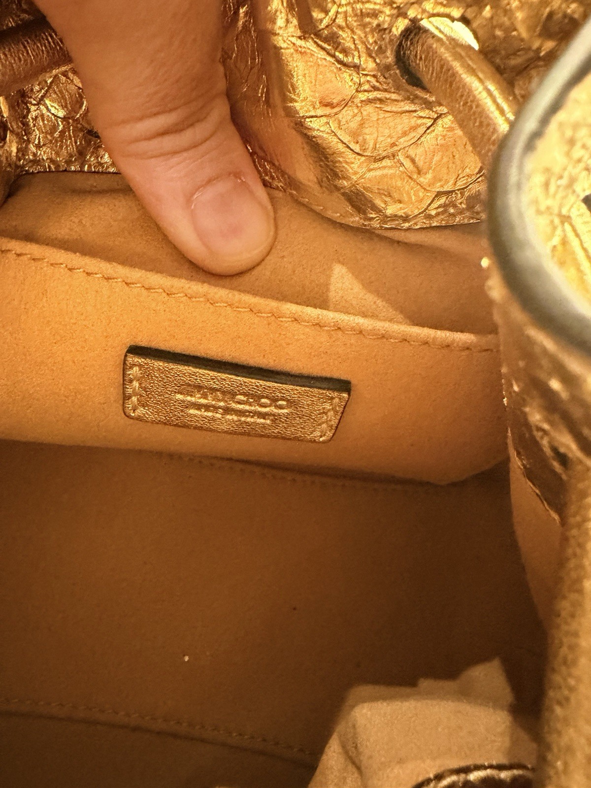 Jimmy Choo Micro Bon Bon Mini Handbag Gold Python Leather BNEW without tags — image 9