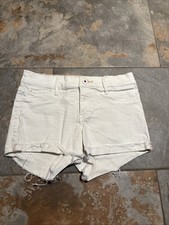 Abercrombie Kids Girls Mid Rise Cutoff MIDI Denim Shorts 11/12 White Shorts