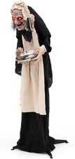 Tangkula 5.2 FT Halloween Animated Standing Hunchback Witch with Candy Dish