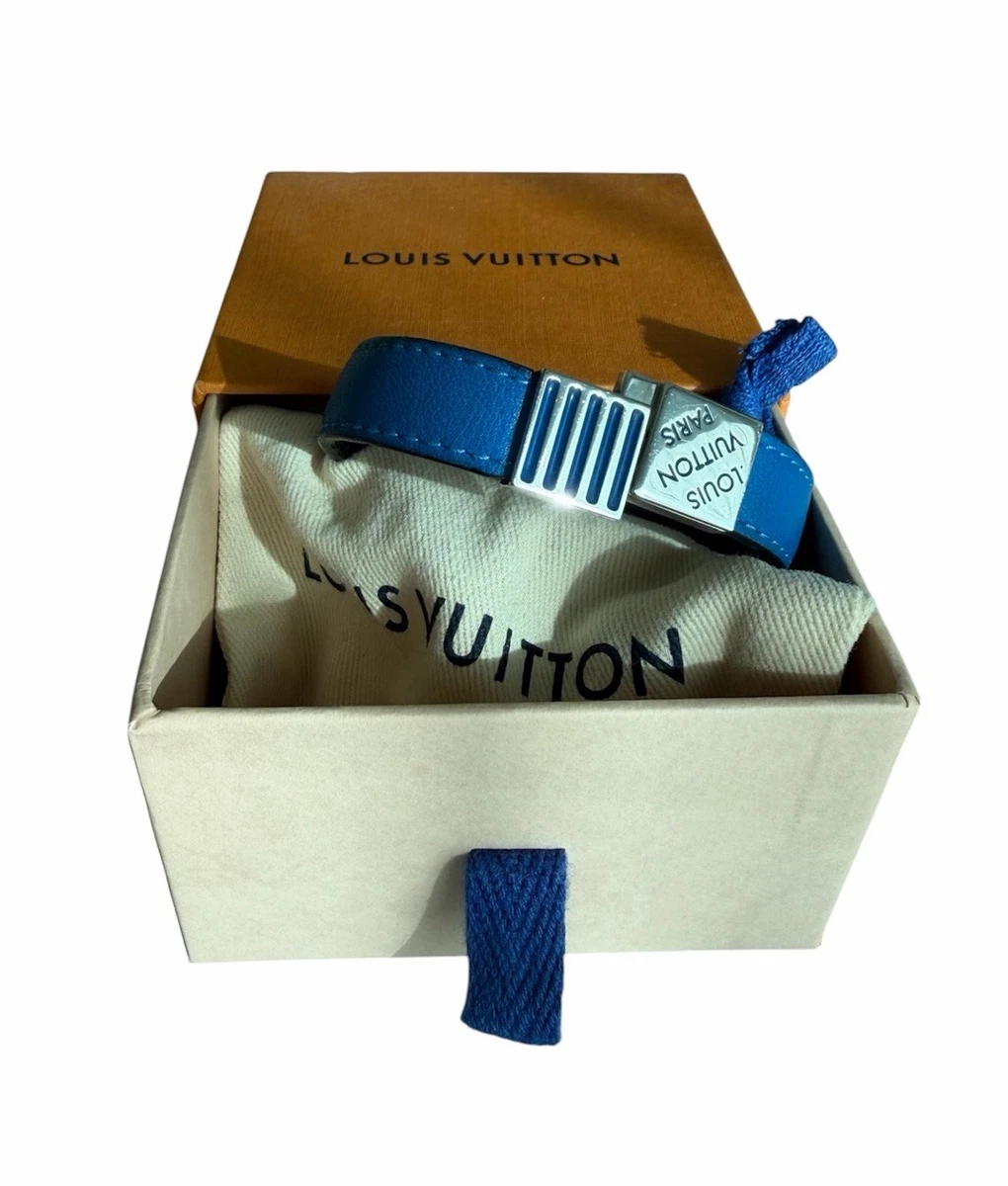 Louis Vuitton ブラスレLVチェーン（ブルー×ライトブルー）箱、袋付 Louis Vuitton Blue Fashion Bracelets for sale | eBay