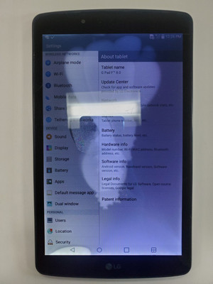 LG G Pad F (8.0) Tab V496 16GB Black T-Mobile Only Tablet - Read - 2FG7  - 2FG7