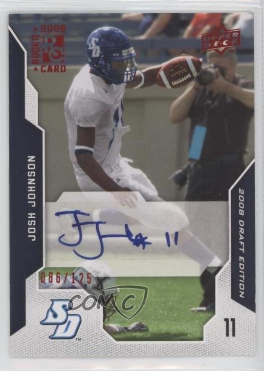 2008 Draft Edition Red Exclusives 86/125 Josh Johnson #56 Rookie Auto RC 0nr3