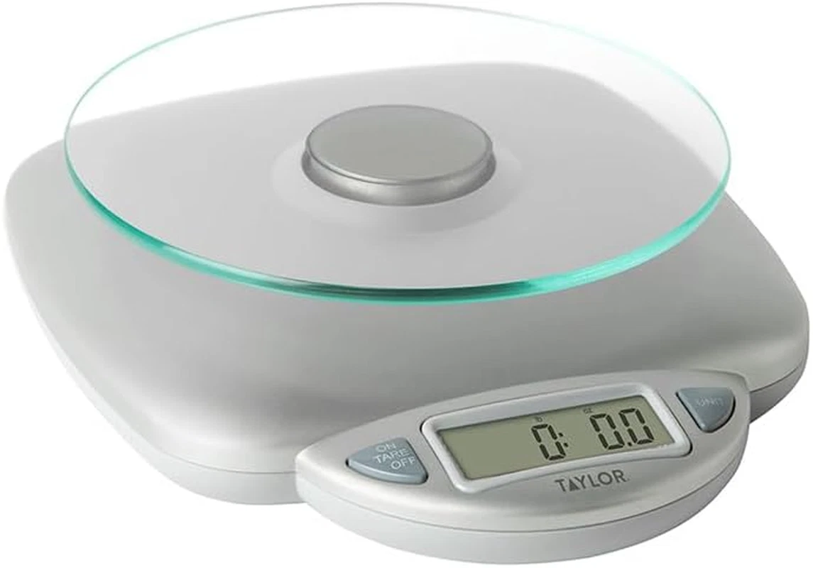 11LB Capacity Digital Glass Top Kitchen Scale with LCD Display, Weight in Grams