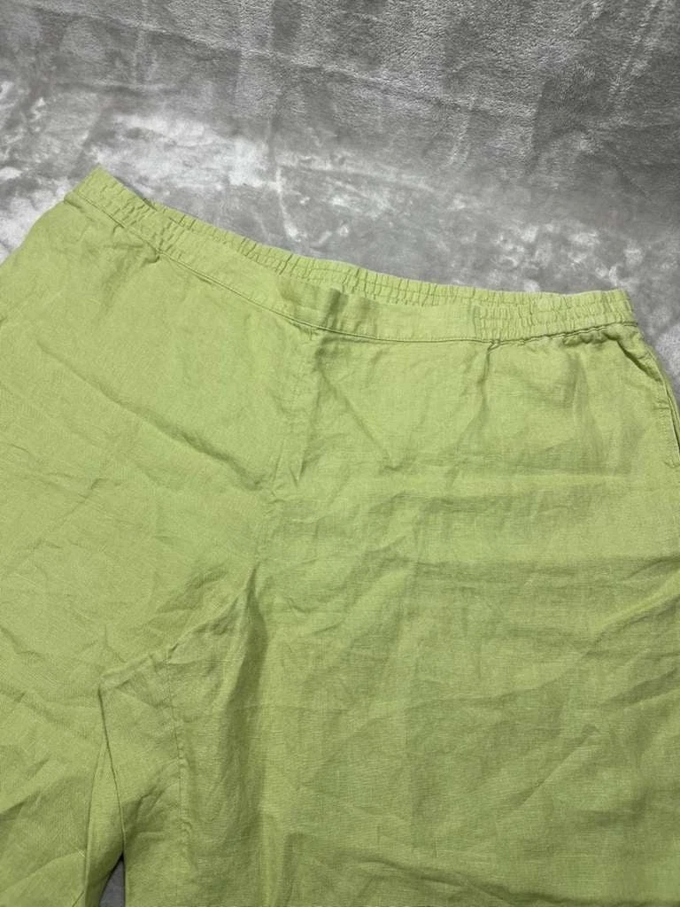 J.Jill Linen Shorts Women's XL Green Pull On Bermuda Casual Preppy Elastic