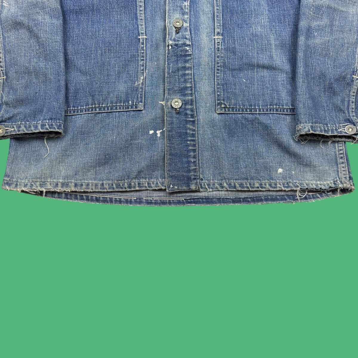 Vintage 1930's US Army M-35 Denim Pullover Jacket Indigo Length 72cm image 4