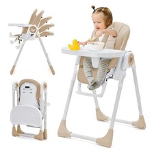 Image of Adjustable Baby High Chair Folding Toddlers Highchair
