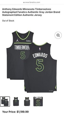 Anthony Edwards Autographed Minnesota Timberwolves Fanatics Authentic Jersey