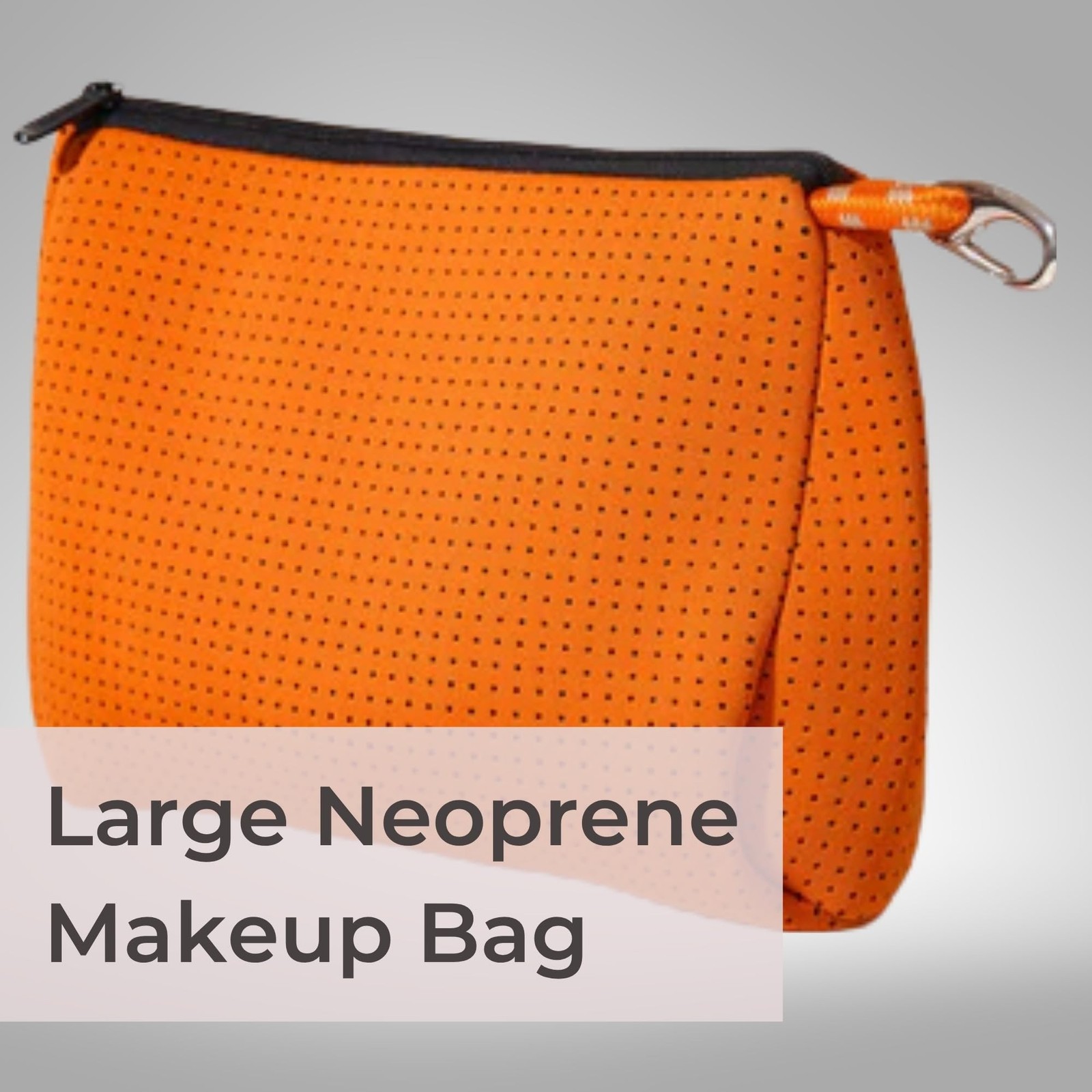 POPUPS Brand Large Makeup Bag with Zipper - Neoprene Machine Washable Travel ...