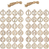 Adventskalender Zahlen HolzanhäNger DIY Basteln Weihnachten 2 Sets 48 StüCk