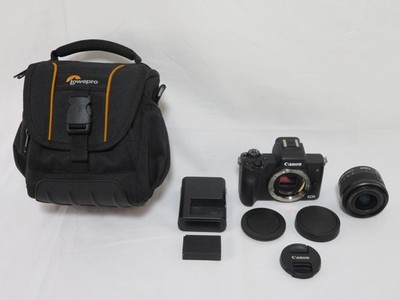 Canon EOS M50 Black Mirrorless 24.1MP Camera w/ EF-M 15-45mm IS STM