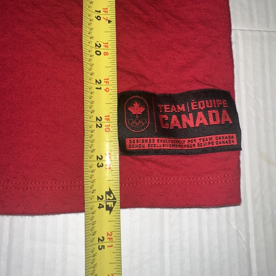 Hudson's Bay Red Jersey Mens Medium Red Olympic Patch Canada Logo LongSleeve #18 - Image 4 of 4