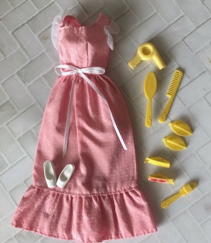 Vintage #7796 Sweet Sixteen Barbie Pink Polka Dot Dress, Shoes & Accessories