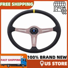 15 inch Classic Titanium Chrome 380mm Diameter Perforated Leather Steering Wheel