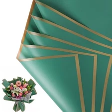 20 Sheet Flower Wrapping Paper - Waterproof 1 Count (Pack of 20) Dark green