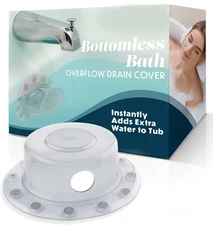 Slipx Solutions Bottomless Bath | Overflow Drain Cover for Tub | Best Gifts for 