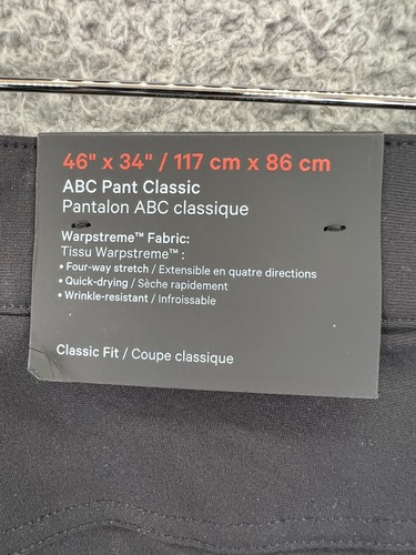 Lululemon ABC Pant Classic Mens 46x33.5 Dark Black Stretch NWT - Picture 11 of 12