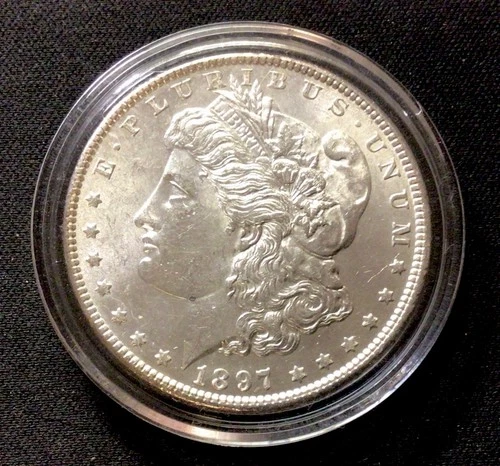 1897 Morgan Silver Dollar UNC! In Air Tight Capsule! ENN Coins