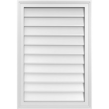22"W x 32"H Rectangle Surface Mount PVC Gable Vent: 22-in. W x 32-in. H, 