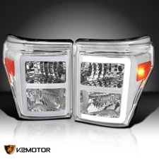 Fits 2011-2016 Ford F250 F350 F450 SuperDuty Headlights LED Tube Headlamps Pair