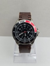 American Eagle Outfitters Mens Coke Bezel Brown Leather Quartz Watch New Battery