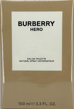 BURBERRY HERO EAU DE TOILETTE SPRAY FOR MEN 3.3 Oz / 100 ml BRAND NEW ITEM