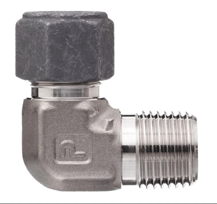 1/2" Tube x 1/4" MNPT 316ss Male Elbow Connector Parker CPI 8-4 CBZ-SS - Image 2 of 3