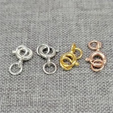 15pcs of 925 Sterling Silver Small Spring Ring Clasps w/ Closed Jump Ring 5mm