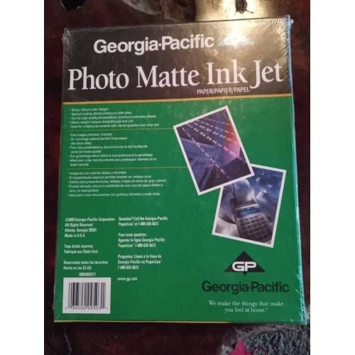 PHOTO PRINTER PAPER GEORGIA PACIFIC MATTE INK JET  80 SHEETS NIB 8.5"X11"