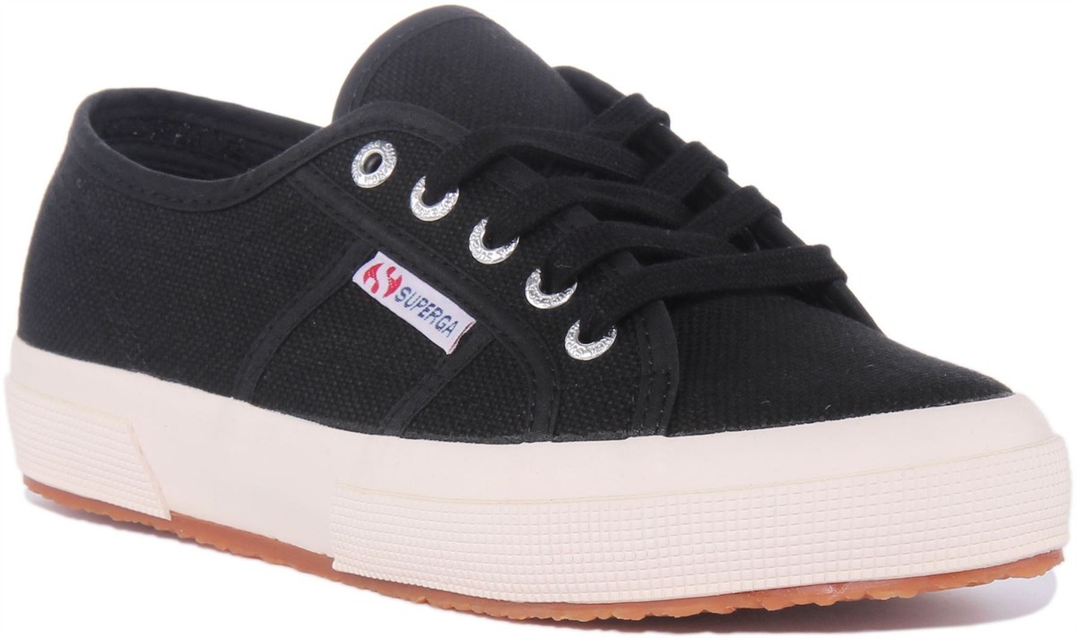Superga 2750 Cotu Classic Lace Up Canvas Womens Trainers Black
