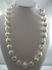 Collana donna Perle Scaramazze Barocche 15/17mm. ,Chiusura Argento, lunga cm.58