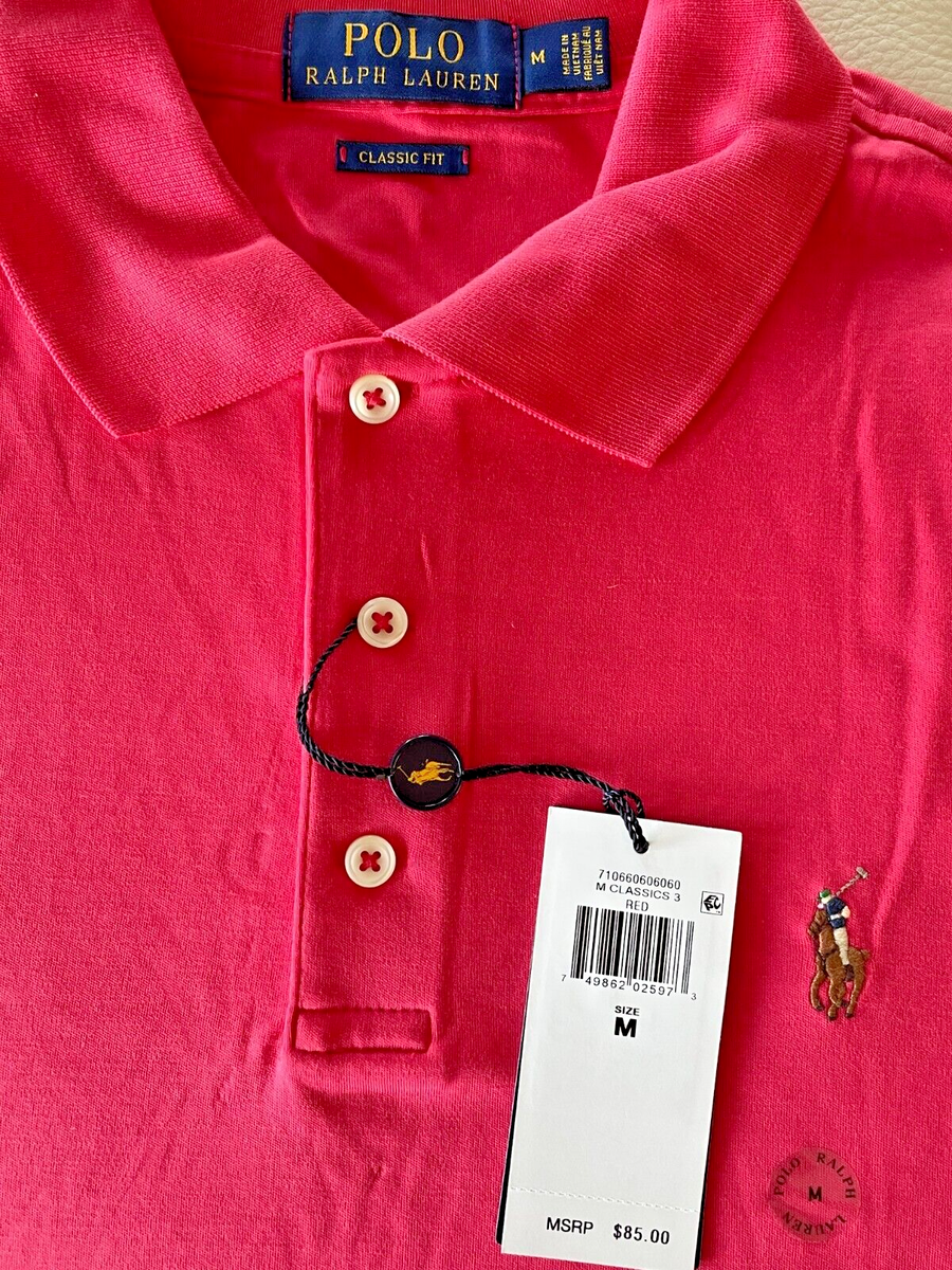 Polo Ralph Lauren Cotton Interlock Shirt Mens M Red W/pony Classic