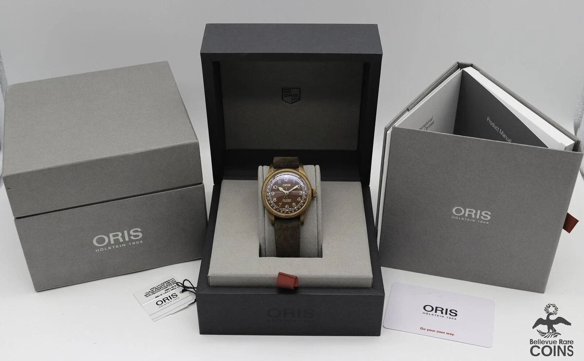 ORIS Big Crown Pointer Date Bronze Dial Leather Men s Watch w Box